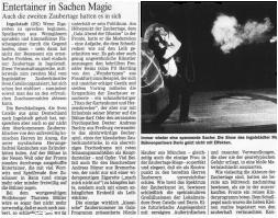 Zeitungsbericht: Entertainer in Sachen Magie